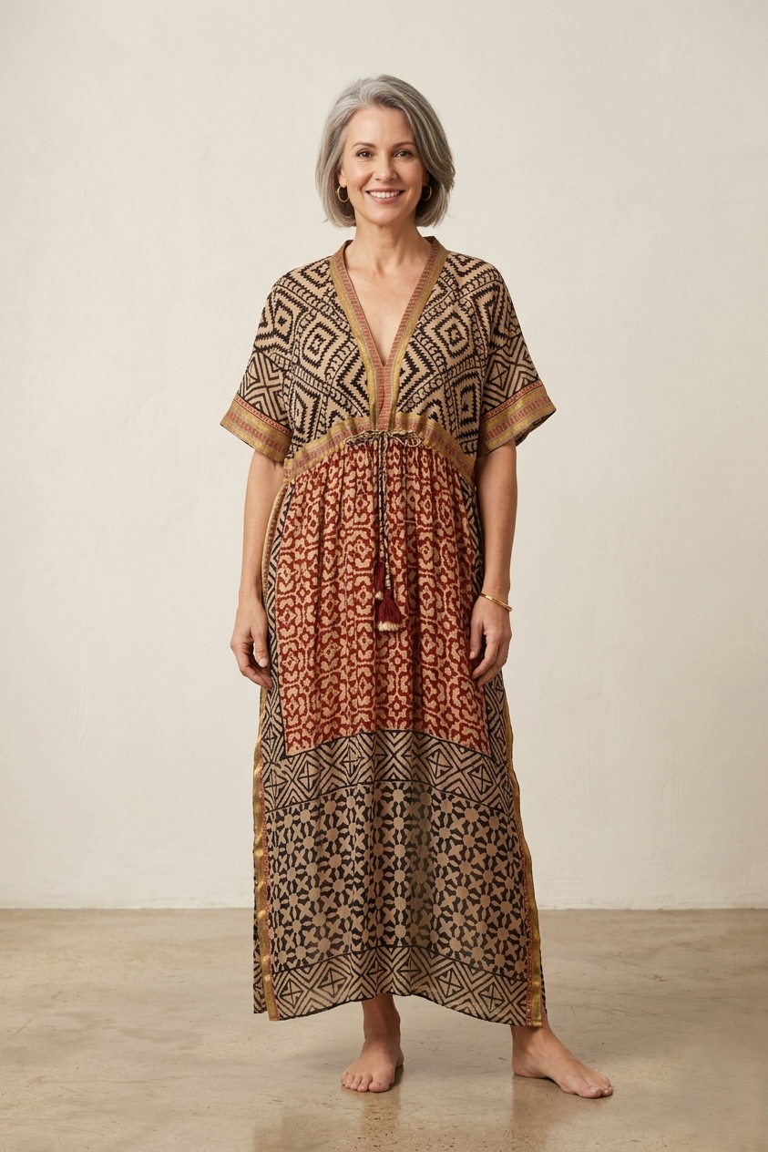 Ethne Caftan cotton multicolor