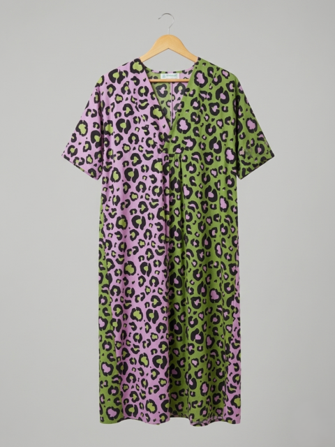 Half and Half Leopard print green