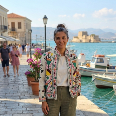 One-of-a-Kind Embroidered White Cotton Jacket