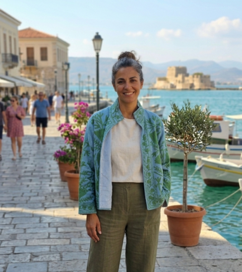 One-of-a-Kind Embroidered Sky Blue Cotton Jacket