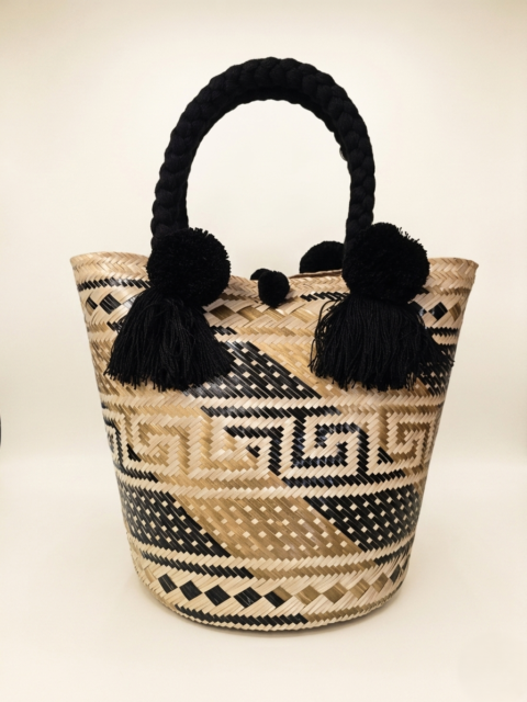 Large Iraca Bag from Colombia Golden Black