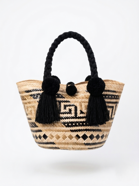 Small Iraca Bag from Colombia black golden