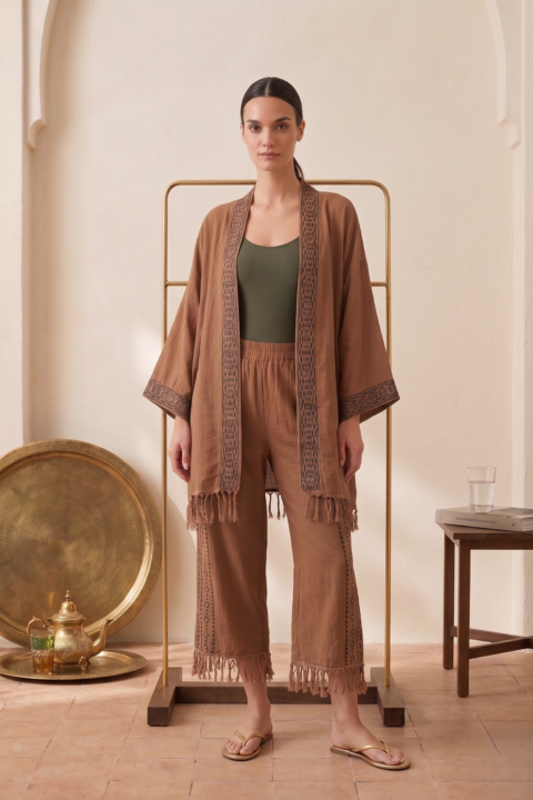 Rhodes cotton set brown