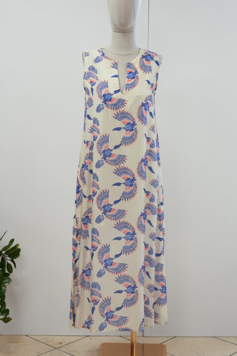 Calliope Cotton Silk Dress – Fly Blue (S/M, M/L)