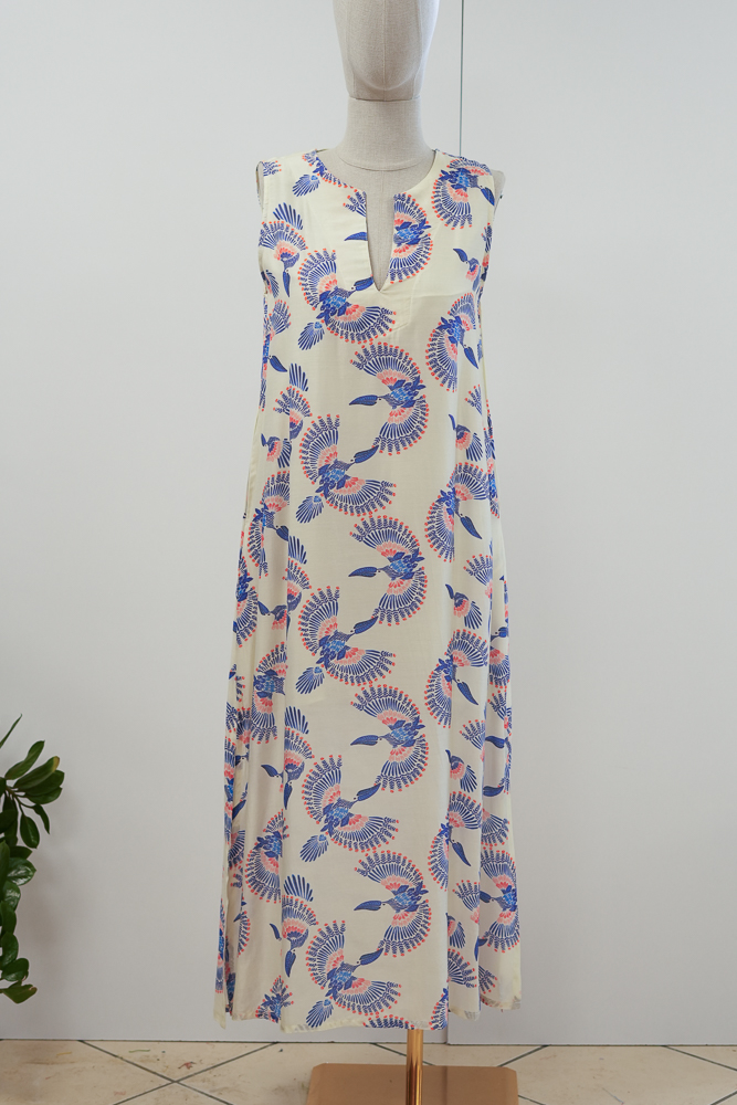 Calliope Cotton Silk Dress – Fly Blue (S/M, M/L)