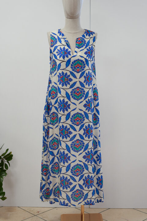 Calliope Cotton Silk Dress – Fly Blue (S/M, M/L)