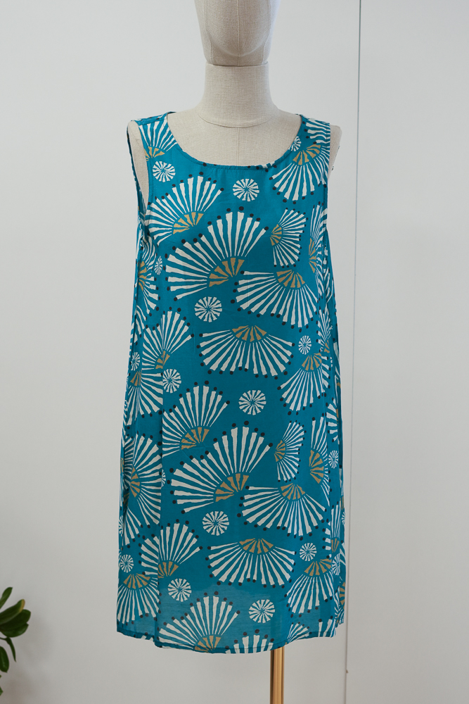 Crop Cotton Silk Dress – Ray Petrol Print