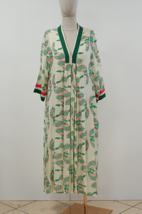 Marsha Long Dress – Fly Green Print | Cotton Silk