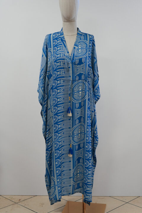 Durga Caftan – sueno blue | Saree Silk | One Size