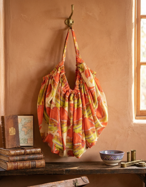 Oversized Japan Bag in tulip orange
