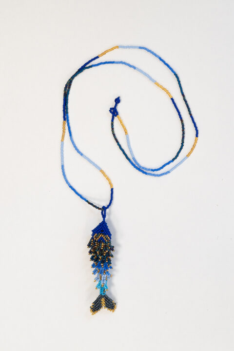 Handmade Colombian Fish Necklace- Blue