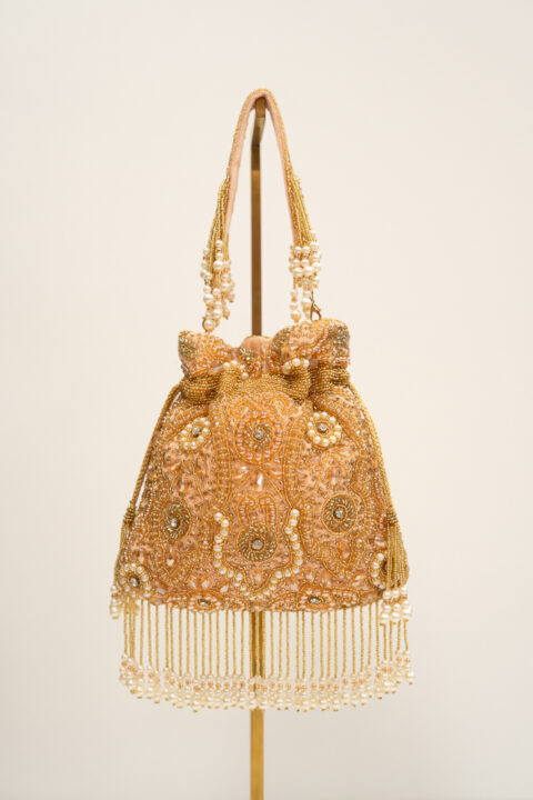 Handmade Crystal Pouch Bag | Luxury Beaded Evening Bag