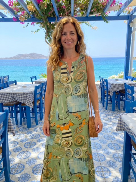 Calliope Dress – Rose green Print SM / ML