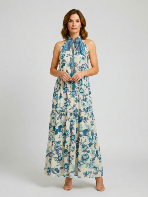 Samos dress green floral