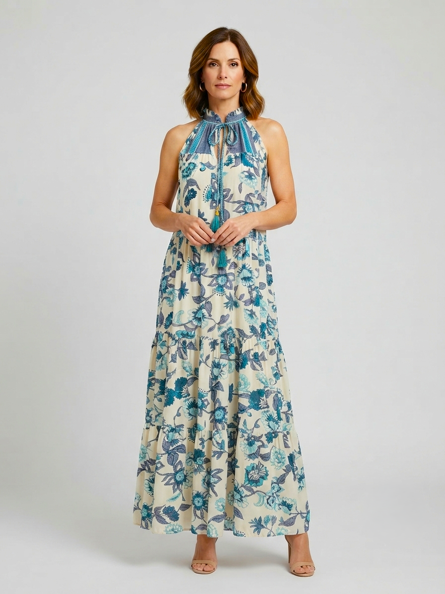 Samos dress green floral