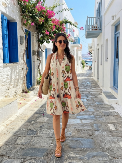 Samos Short Dress – Ojos Print