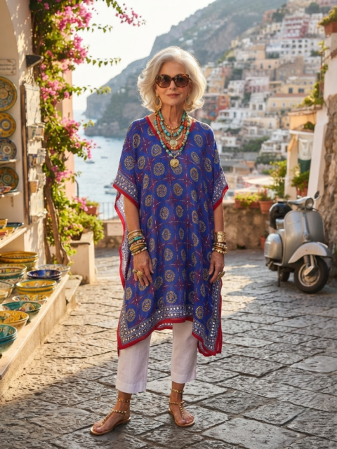 Χειροποίητο Καφτάνι Phulkari | Georgette με Καθρεφτάκια 02
