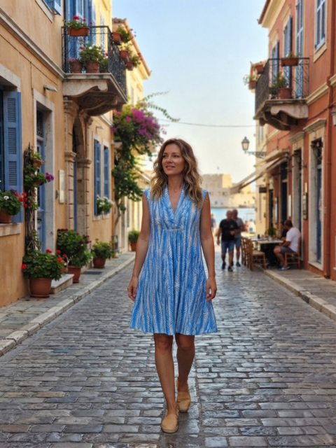 Marsha saree silk dress short arch blue