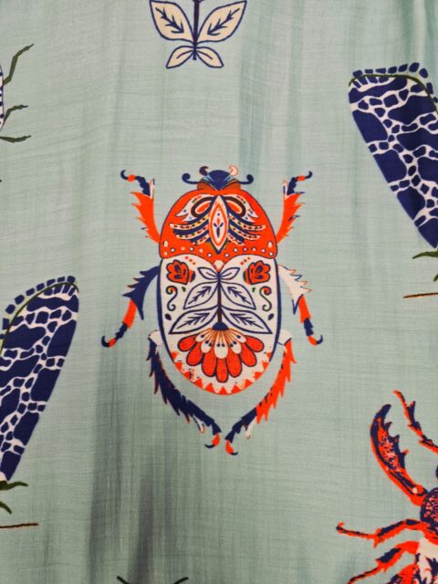 Calliope Cotton Silk Dress – Beetles Blue (S/M, M/L)